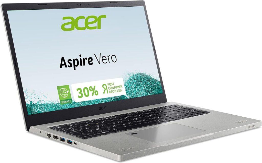 Acer Aspire Vero AV15-51 15.6 Inch Laptop - (Intel Core i5-1155G7, 16GB, 512GB SSD, Full HD Display, Windows 11, Grey, 30 Percent PCR Chassis)