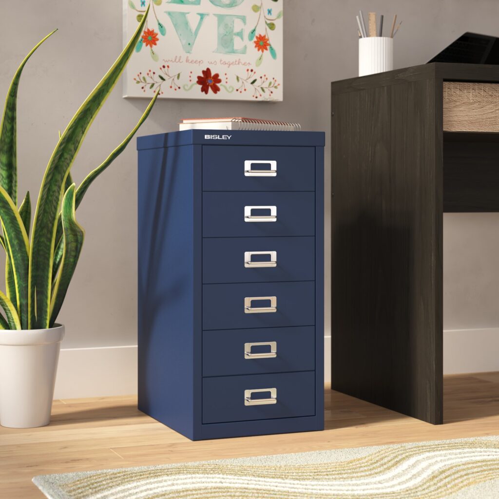 Bisley Filing Cabinet, Metal, Anthracite Grey, One Size, H2910NL