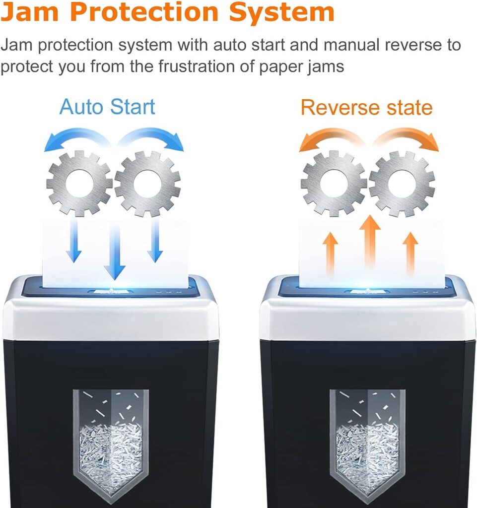 Bonsaii Office Shredder, 30-Minute Heavy Duty Paper Shredder, 15-Sheet Cross Cut Shredder for CD/CreditCards, Quiet Shredder for Business with Jam Proof System 18L Wastebasket Wheels (New C169-B)