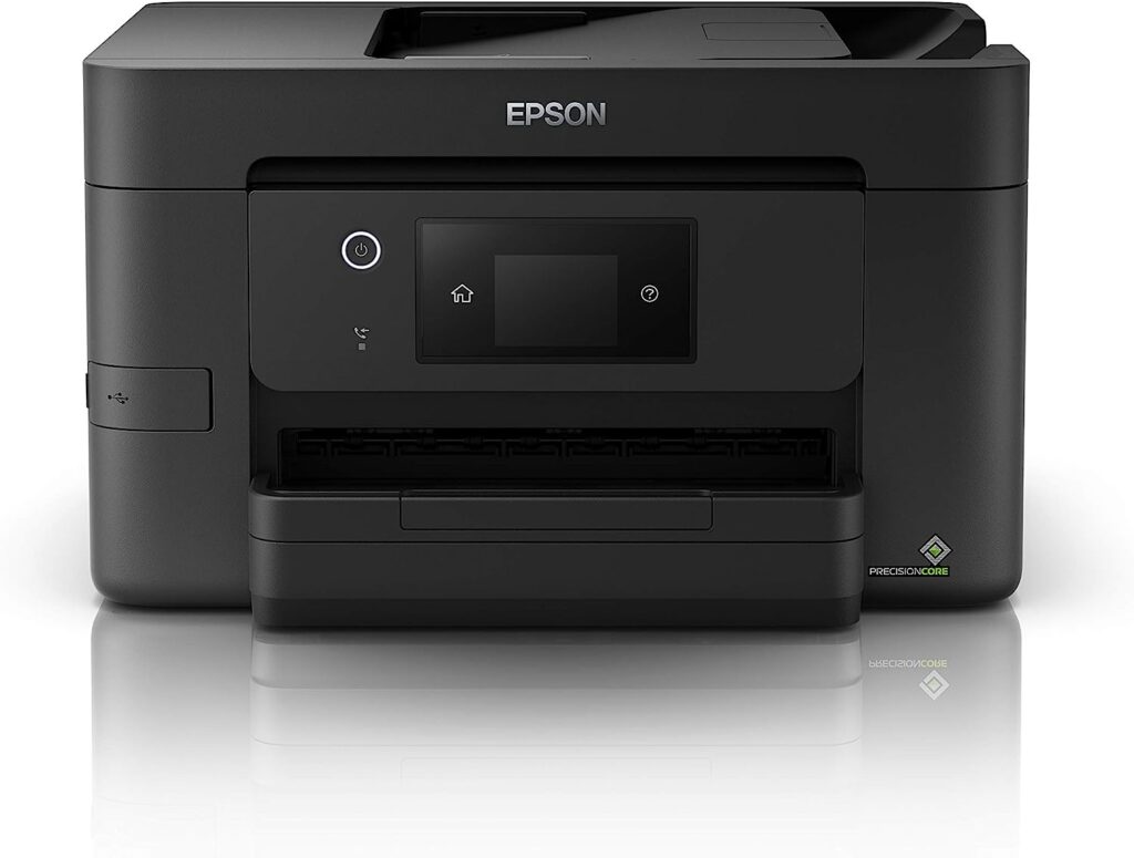 Epson WorkForce WF-3820 All-in-One Wireless Colour Printer with Scanner, Copier, Fax, Ethernet, Wi-Fi Direct and ADF, Black