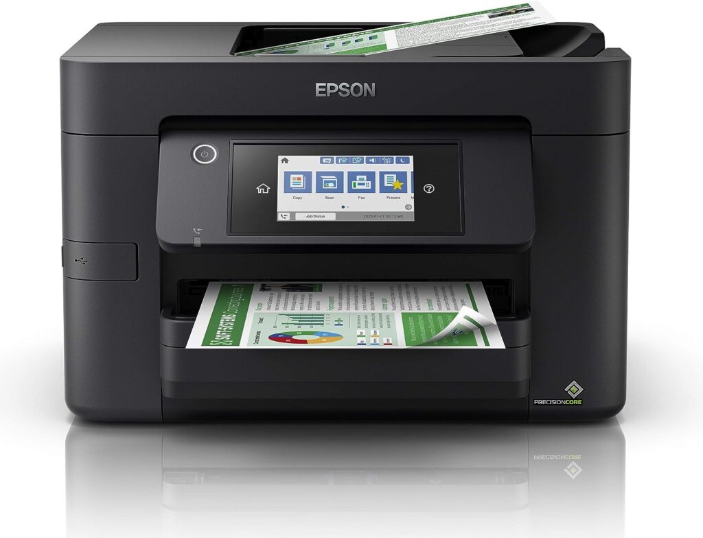 Epson WorkForce WF-4820 All-in-One Wireless Colour Printer with Scanner, Copier, Fax, Ethernet, Wi-Fi Direct and ADF , Black