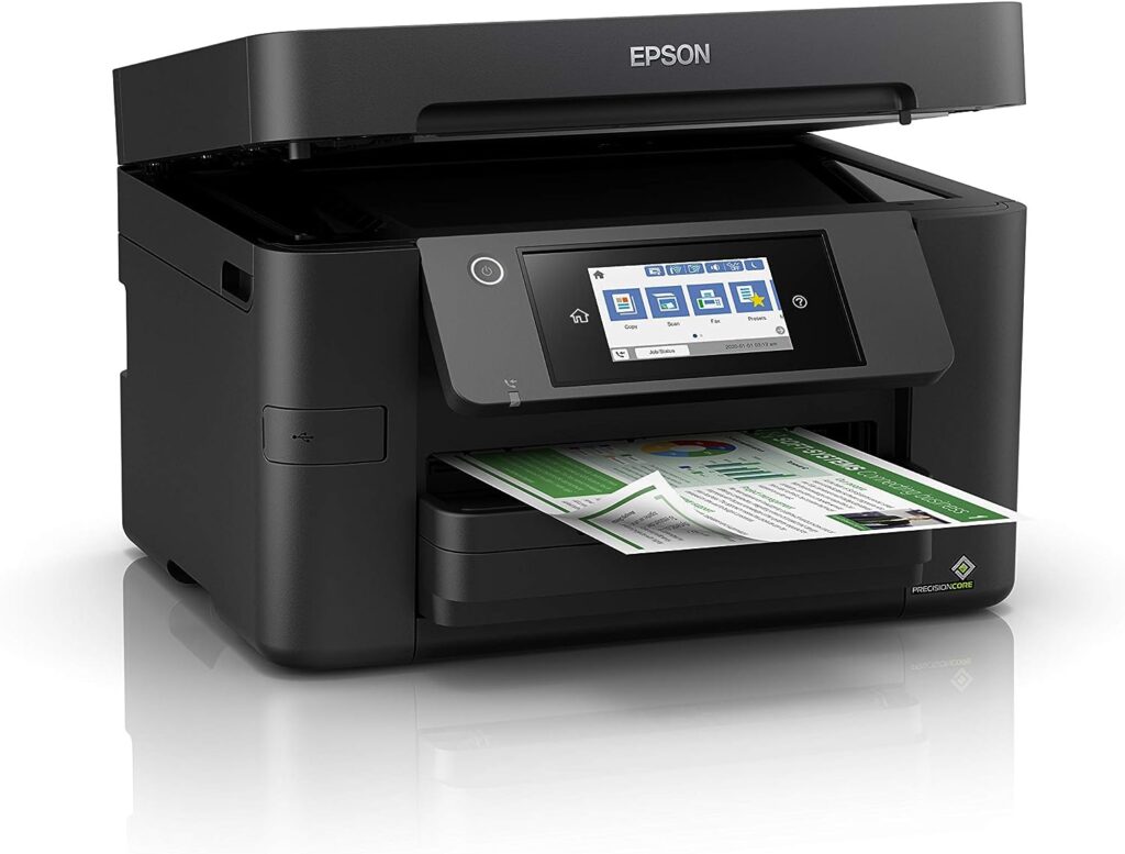 Epson WorkForce WF-4820 All-in-One Wireless Colour Printer with Scanner, Copier, Fax, Ethernet, Wi-Fi Direct and ADF , Black