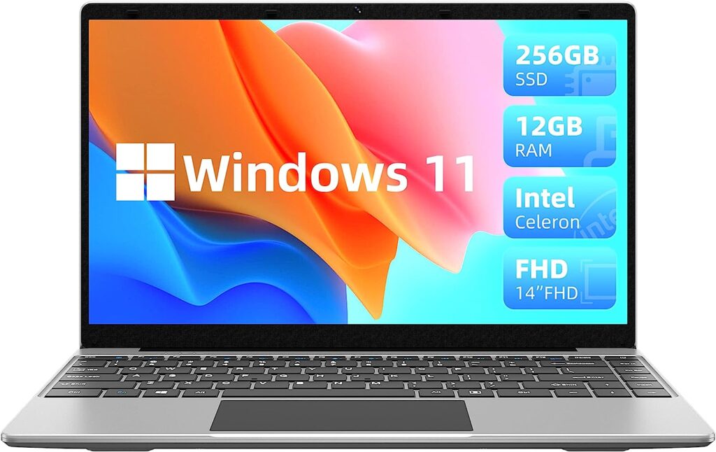 jumper Windows 11 Laptop,12GB RAM 256GB SSD Laptops,14 Inch 1920x1080 Pixels Ultrabook,Intel Celeron J4105 Processor Computerï¼up to 2.5ghzï¼,Laptops with Dual-Band WiFi,USB 3.0, Gray.