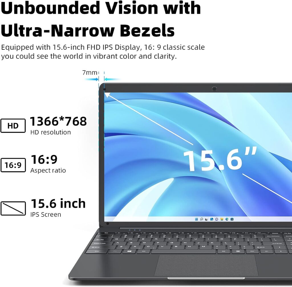 MENGHU 15.6 Inch Laptop Windows 11 8GB RAM 256GB SSD Celeron N4020 Up to 2.8GHz, PC Notebook with Dual Band WiFi, 2xUSB 3.0,Expandable Storage 512GB