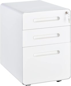 Vinsetto Fully Assembled 3-Drawer Mobile File Cabinet