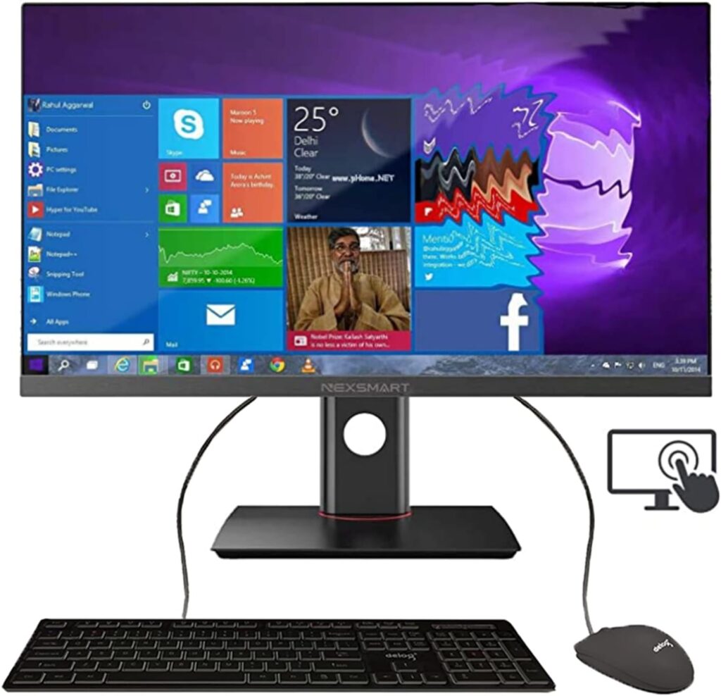 All-in-one PC desktop computer Touch screen 8GB DDR3 512GB SSD Intel Core i7 Windows 11 PC support WIFI 23.8 inch 1920x1080 FHD height free adjustment Support Dual Band Wi-Fi,Bluetooth 4.2,black