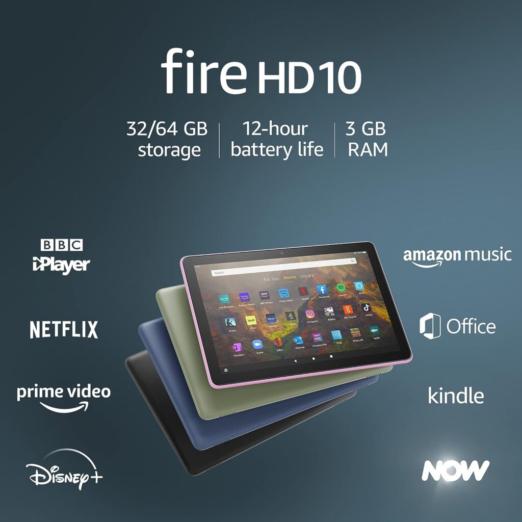 Amazon Fire HD 10 tablet | 10.1, 1080p Full HD, 32 GB, Lavender - with Ads