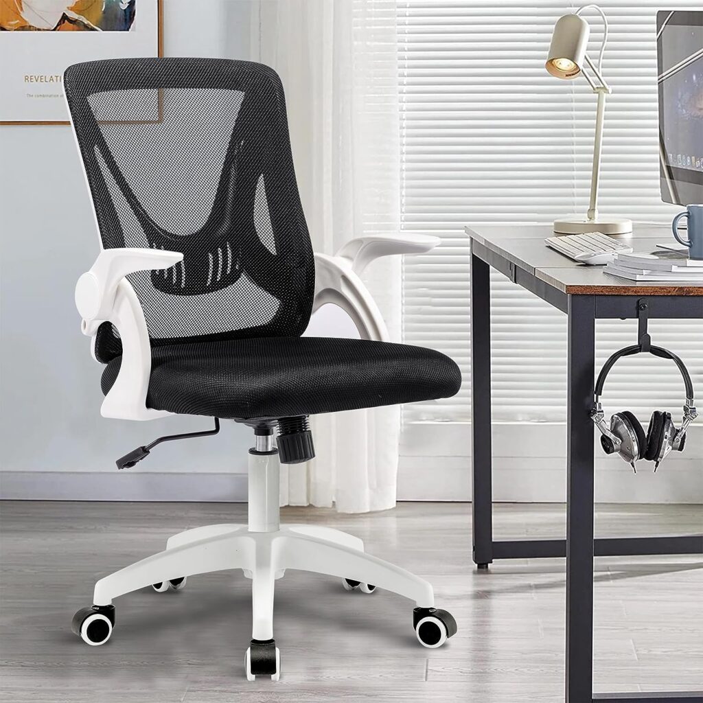 Blisswood Office Chair Desk Chair, Ergonomic Office Chair For Home Office, Adjustable Mesh Chair, Swivel Computer Chair With 90° Flip-up Armrest Lumbar Support, 360° Rotation Work Chair