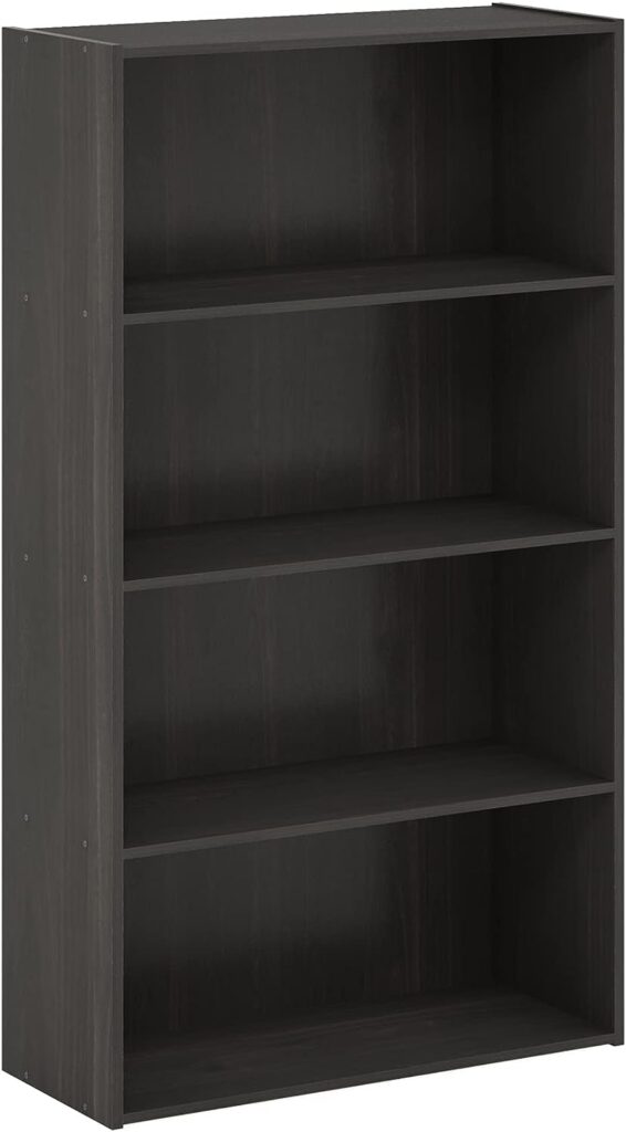 FURINNO 4-Tier Bookcases, Display Shelves, Engineered Wood, Espresso