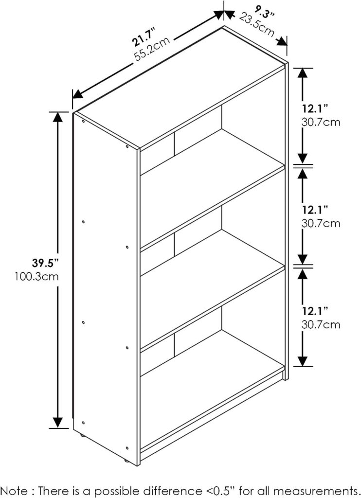 Furinno Bookcases, Wood, French Oak Grey, one size