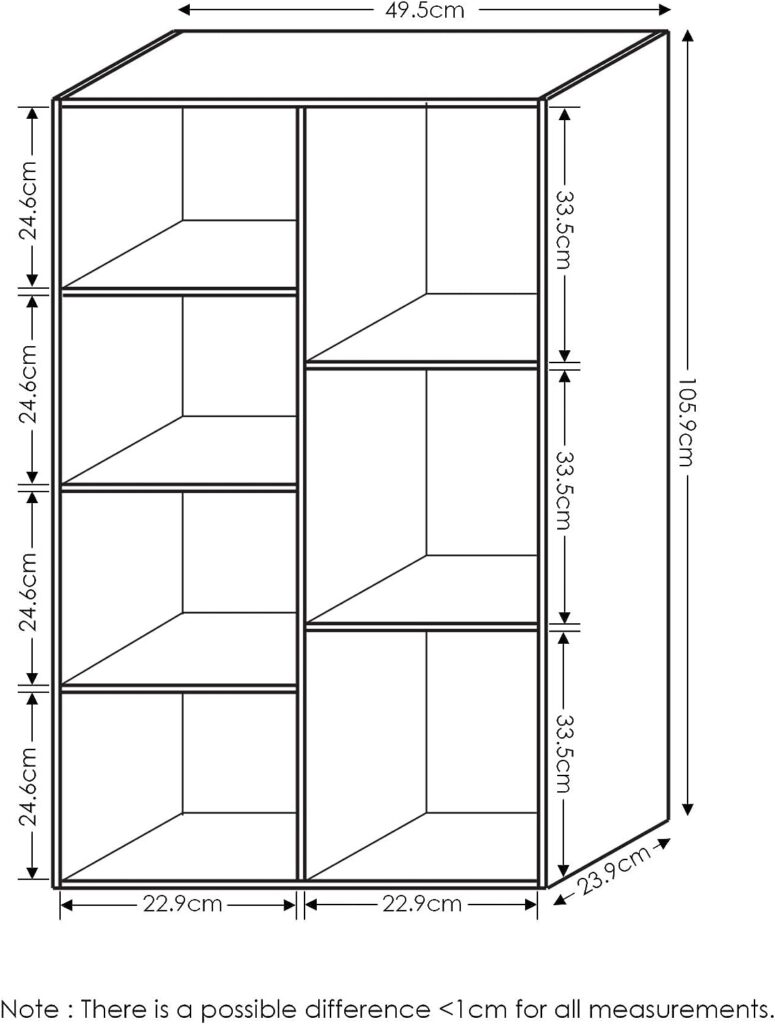 Furinno Luder 7-Cube Reversible Open Shelf Bookcase, White