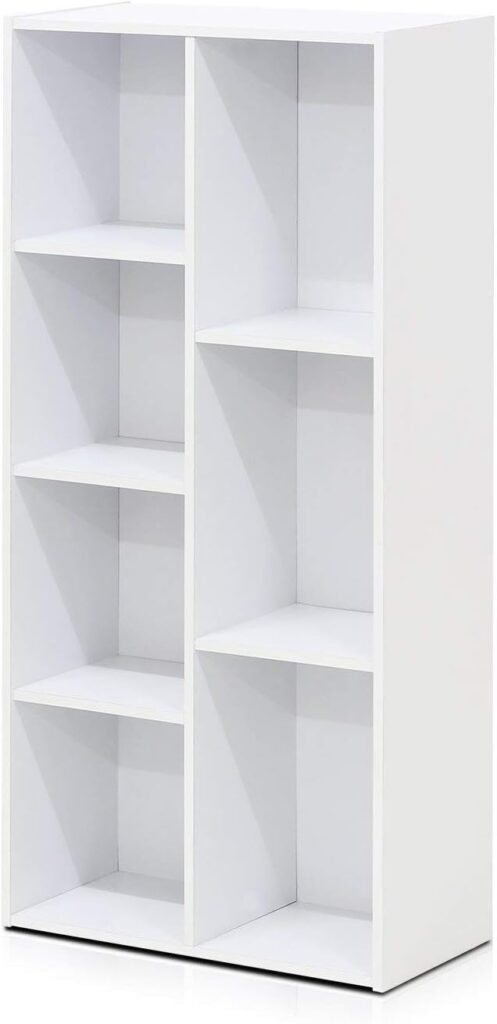 Furinno Luder 7-Cube Reversible Open Shelf Bookcase, White