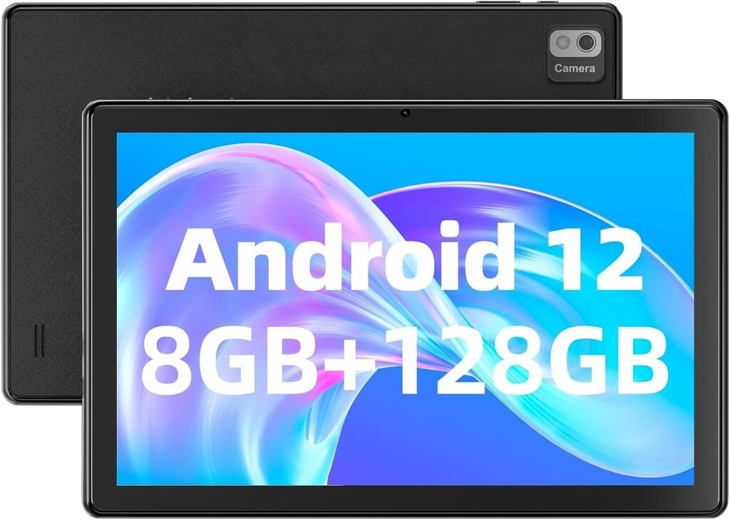 SGIN Tablet 10.1 Inch Android 12 Tablet PC 8GB RAM 128GB Storage, 1920x1200 FHD IPS Display, Octa-core Processor, Dual WiFi, Bluetooth 5.0, GPS, Type-C, 6000mAh Battery