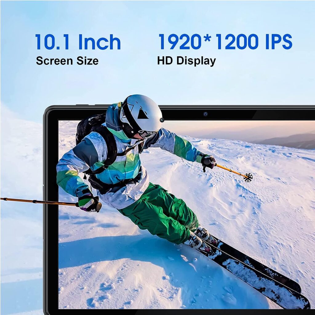 SGIN Tablet 10.1 Inch Android 12 Tablet PC 8GB RAM 128GB Storage, 1920x1200 FHD IPS Display, Octa-core Processor, Dual WiFi, Bluetooth 5.0, GPS, Type-C, 6000mAh Battery