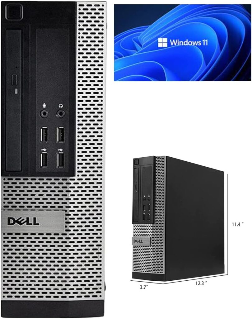 Window 11 Pro Optiplex Core i5 Series Desktop Small Form Desktop Tower PC (Intel Quad Core I5 4570, 8 Gb Ram, 120 SSD), (Renewed)