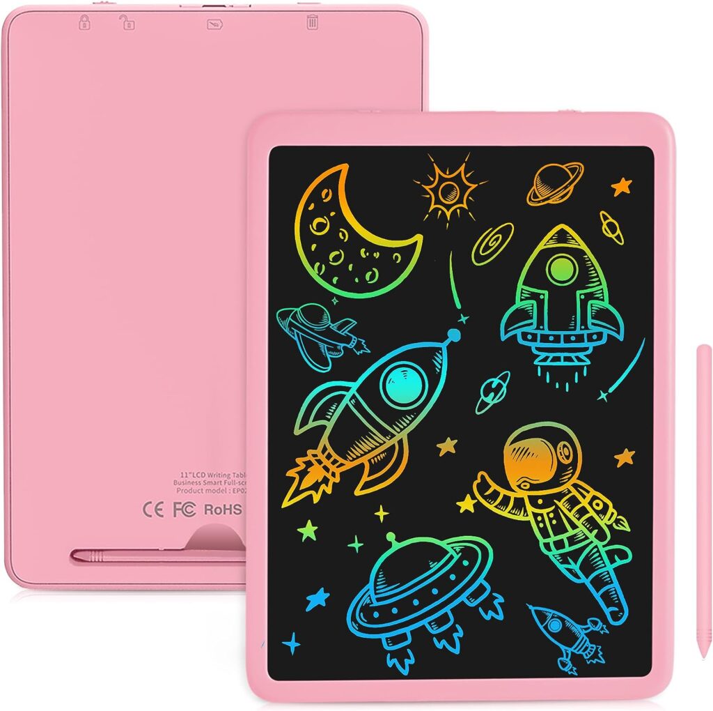 11 Inch Digital Ewriter, Electronic Graphic Drawing Tablet, Erasable Portable Doodle LCD Writing Tablet，Pink