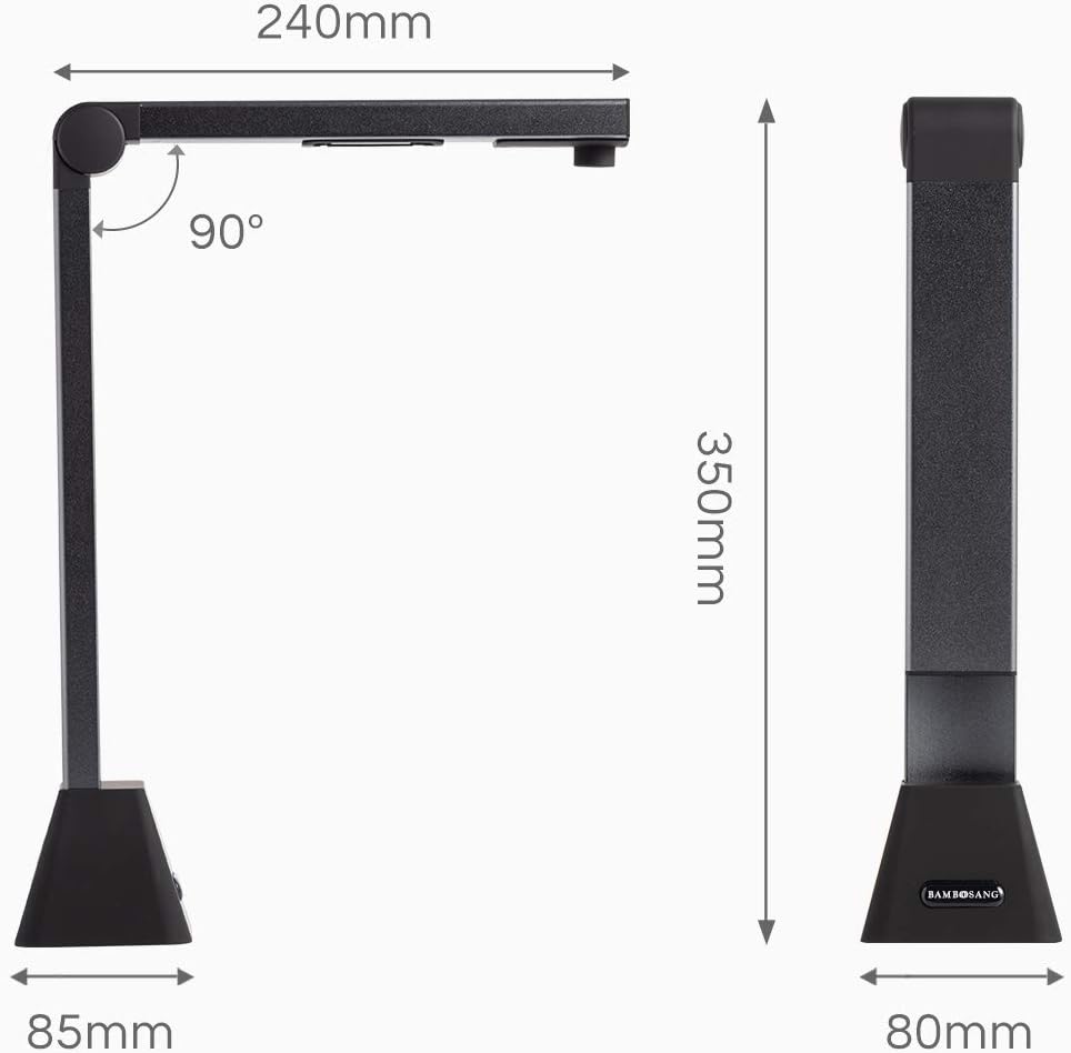 Bamboosang Document Camera X3, High Definition Portable Scanner, Capture Size A3, Multi-Language OCR, English Article Recognition, USB, SDK Twain, Powerful Software