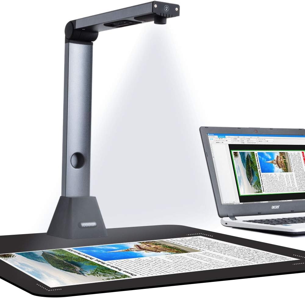 Bamboosang Document Camera X3, High Definition Portable Scanner, Capture Size A3, Multi-Language OCR, English Article Recognition, USB, SDK Twain, Powerful Software
