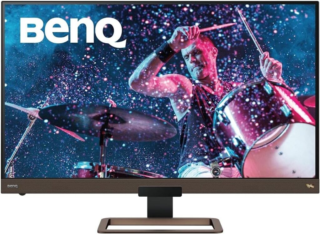 BenQ EW3280U 32 Inch 4K IPS Computer Monitor with Integrated Speakers, Custom Audio Modes, USB-C (PD 60W), FreeSync, Remote Control, and Edge to Edge Display, Metallic Grey