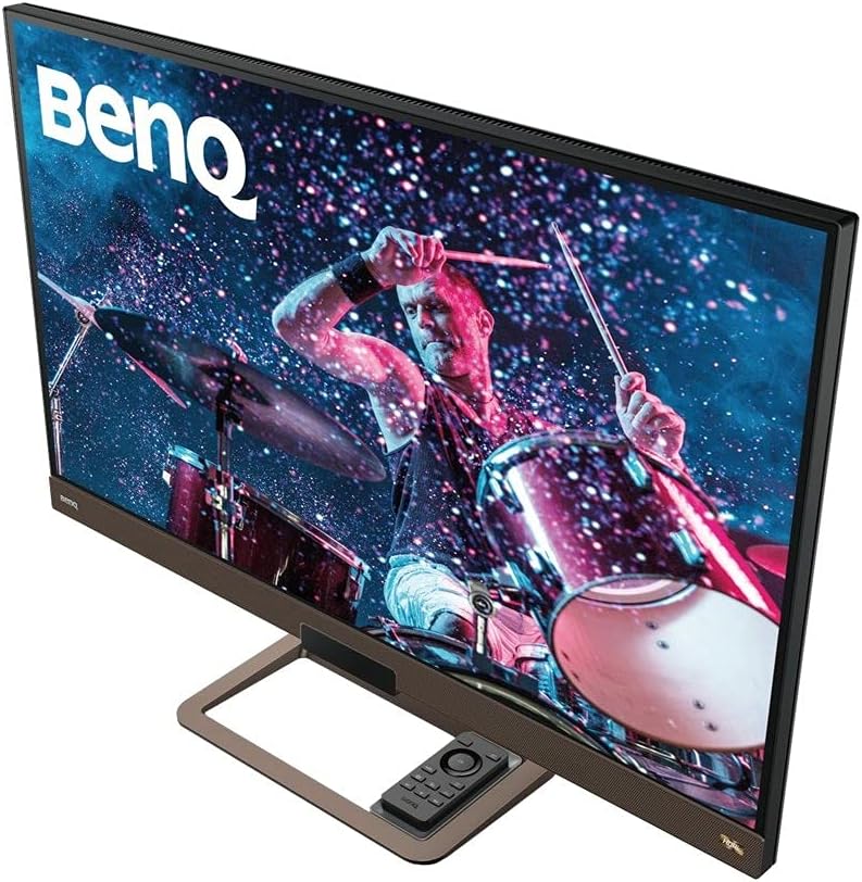 BenQ EW3280U 32 Inch 4K IPS Computer Monitor with Integrated Speakers, Custom Audio Modes, USB-C (PD 60W), FreeSync, Remote Control, and Edge to Edge Display, Metallic Grey