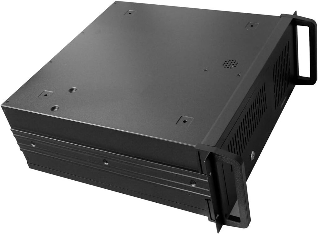 CiT 4U Rackmount Server Chassis, 500mm Deep, ATX, Micro ATX, Mini-ITX, 8 x 3.5 HDDs, 1 x 120mm Black Fan Included, A Budget Friendly Rackmount That Delivers An Exceptionally Powerful System | Black