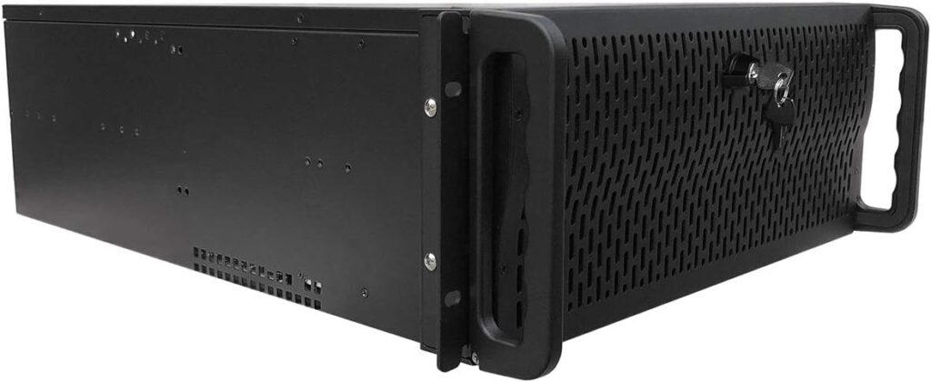 Codegen V2 600mm 4U Rackmount Server Case, ATX, 8 x 3.5 HDDs, 2 x 120mm Fans Included, 2 x 80mm Fans Included | Black