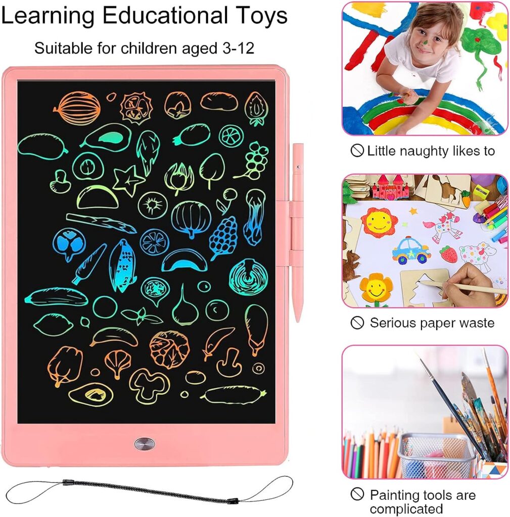 Colorful LCD Writing Tablet 10 Inch Electronic Drawing Board Doodle Pad Office Handwriting Pad eWriter with Stylus- Best Gifts for kids Christmas Birthday Home School Office