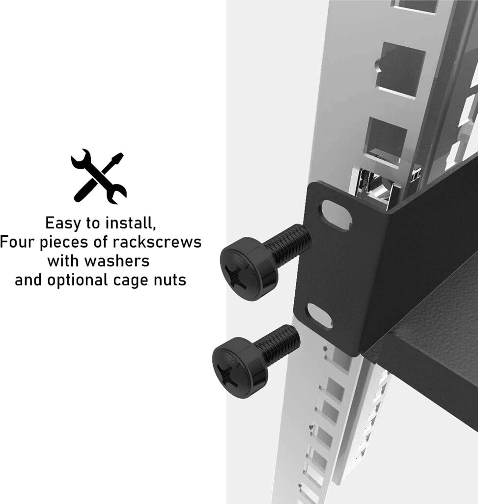 DYNAMODE CAB SHELF Universal Vented Rack Mount Shelf Depth Network Data server Cabinet Equipment (CABSHELF-FE-250)