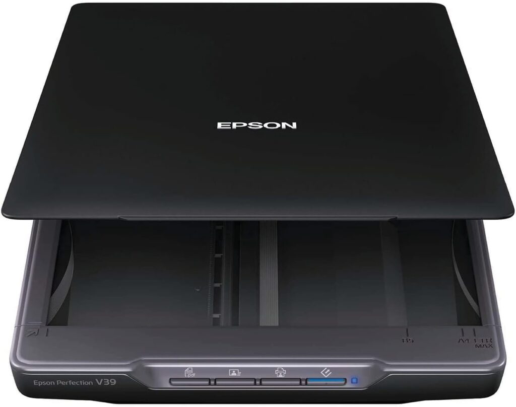 Epson Perfection V39 Color Photo Document Scanner with Scan-To-Cloud 4800 Optical Resolution, Black