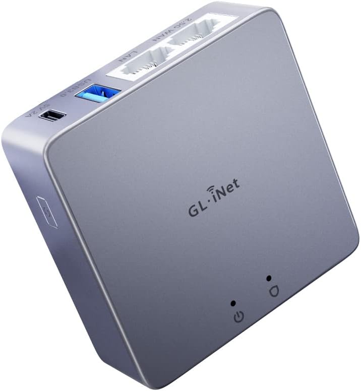 GL.iNet MT2500A (Brume 2) Mini VPN Security Gateway for Home Office and Remote Work-VPN ServerClient for Home and Office, VPN Cascading, Internet Security, 2.5G WAN, NO Wi-Fi* (Aluminium Alloy Case)