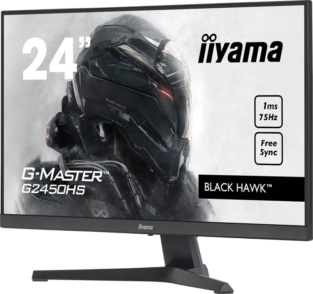 iiyama G-Master G2450HS-B1 24 Inch VA LCD, 75 Hz, Full HD 1920 x 1080, 1 ms, FreeSync, Full HD 1920 x 1080, 1 x HDMI, 1 x DisplayPort, 2 x USB, 2 x 2 W Speakers