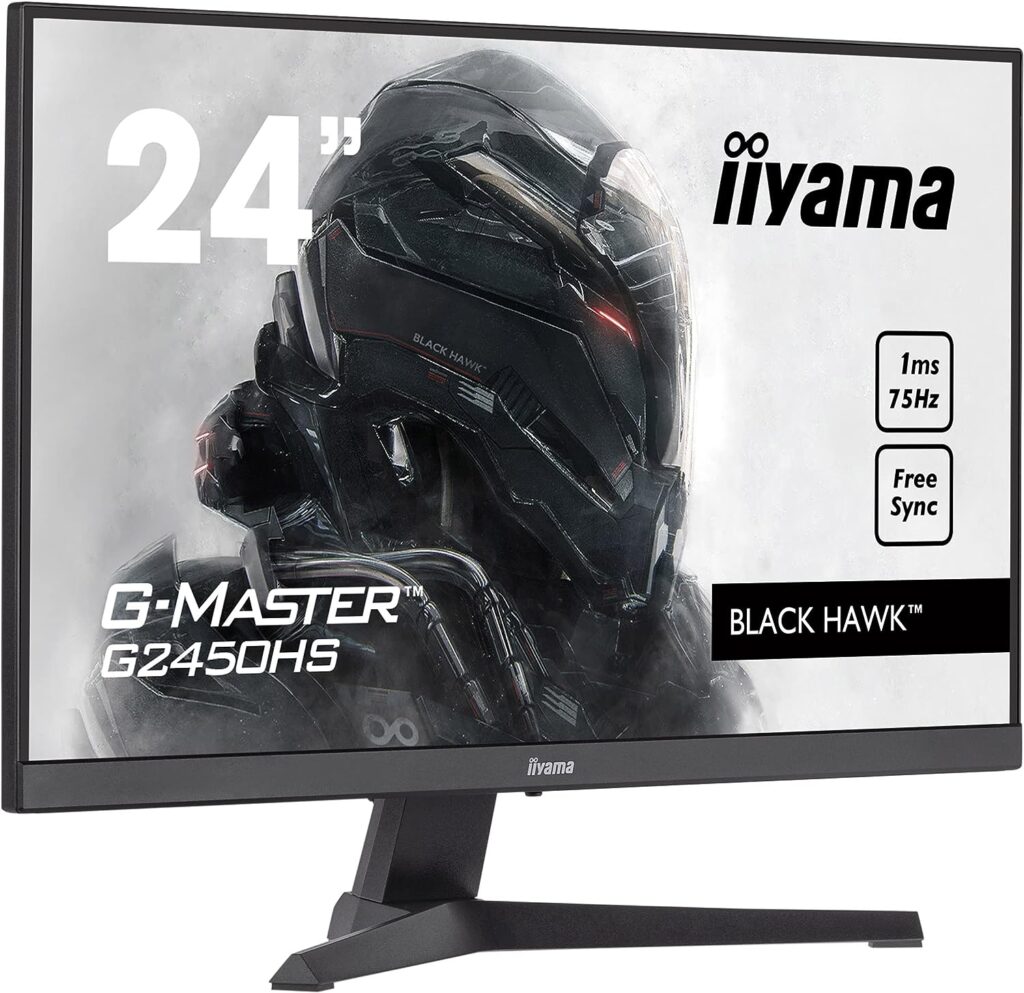 iiyama G-Master G2450HS-B1 24 Inch VA LCD, 75 Hz, Full HD 1920 x 1080, 1 ms, FreeSync, Full HD 1920 x 1080, 1 x HDMI, 1 x DisplayPort, 2 x USB, 2 x 2 W Speakers