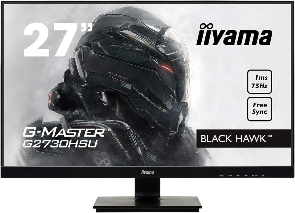 iiyama G-Master G2730HSU-B1 27 Inch TN LCD, 75 Hz, 1 ms, FreeSync, Full HD 1920 x 1080, 1 x HDMI, 1 x DisplayPort, 1 x VGA, 2x USB, 2 x 2 W Speakers