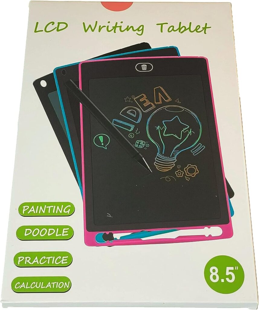 LCD Writing Drawing Tablet for Kids or Adults, Multi-Colour Drawing Pad/Drawing Board with Pen (Black)
