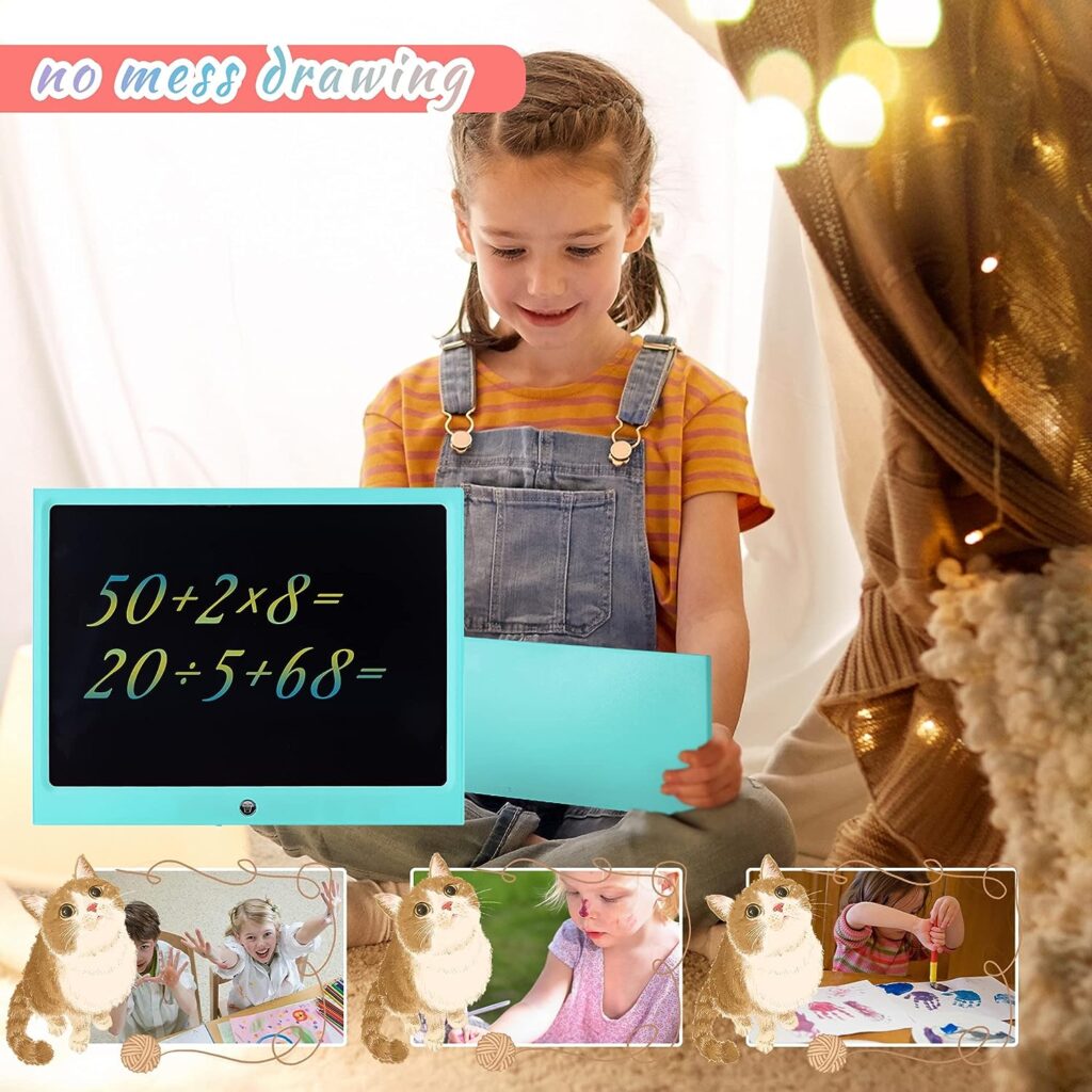 LCD Writing Tablet, 15 Inch LCD Coloring Drawing Tablet Doodle Board for Kids Learning Toys, Erasable Electronic eWriter Handwriting Sketch Pad, Christmas Birthday gifts for 3 Age+ (blue)