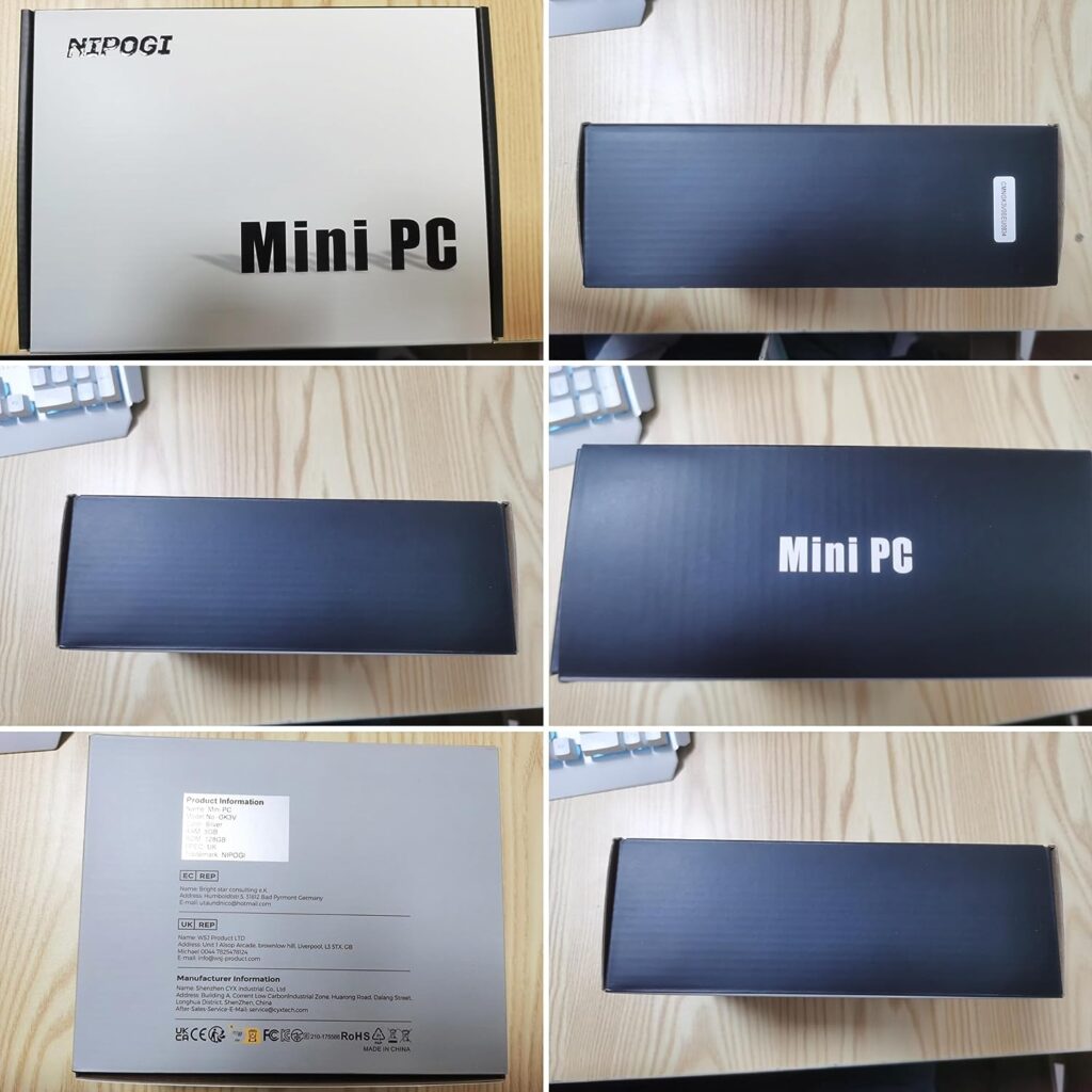 NiPoGi Mini PC Intel Alder Lake-Ν95 12th(up to 3.4GHz),8GB RAM 256GB M.2 SSD Mini Computer Windows 11 pro, Gigabit Ethernet, 4K UHD, Dual Wi-Fi, BT 4.2, Mini Desktop PC for Home/Business/School