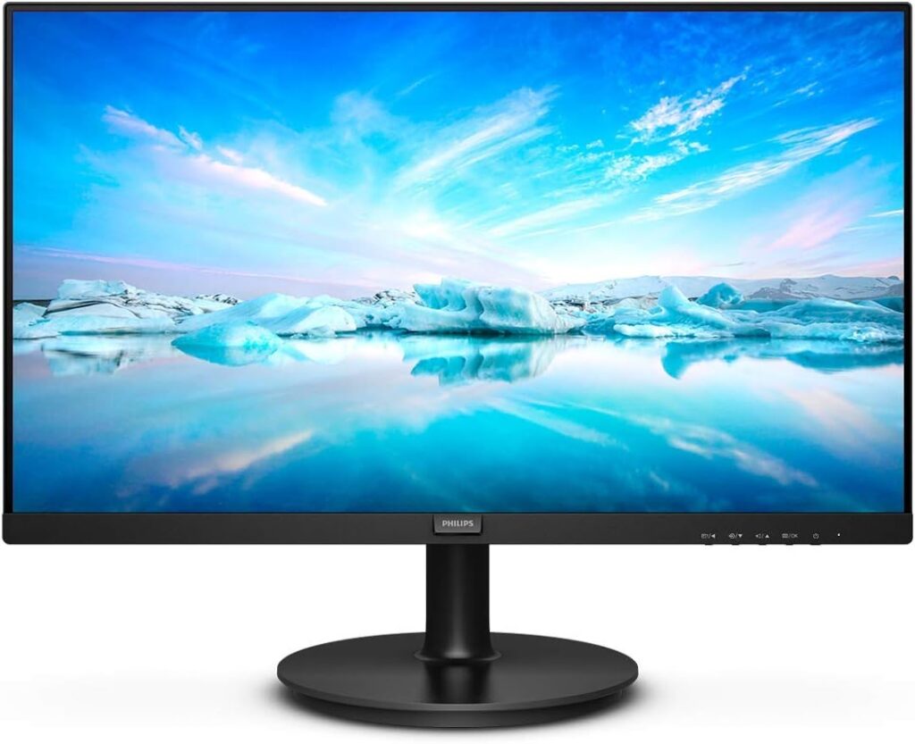 PHILIPS 241V8LA- 24 Inch FHD Monitor, 75Hz, 4ms, VA, Speakers LowBlue, Flickerfree (1920 x 1080, 250 cd/m², HDMI/VGA)