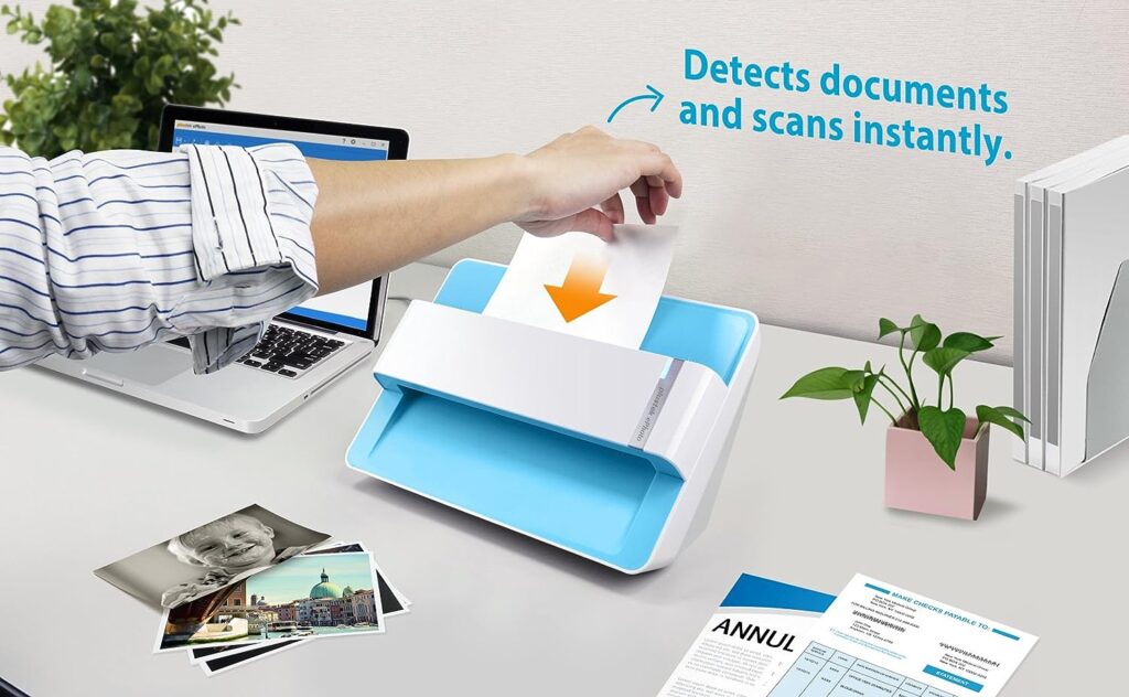 Plustek Photo Scanner - ephoto Z300, Scan 4x6 Photo in 2sec, Auto Crop and Deskew with CCD Sensor. Support Mac and PC