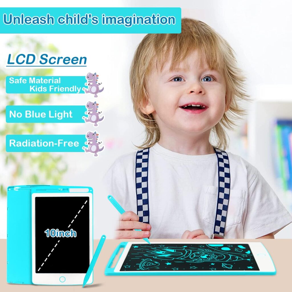 Richgv 10 inch LCD Writing Tablet for Kids, Portable Kids Drawing tablet, Educational Learning Toy for Boys Girls 3 4 5 6+ Years, Magic Drawing Pad Etch a Sketch, Christmas Birthday Gifts for Kids