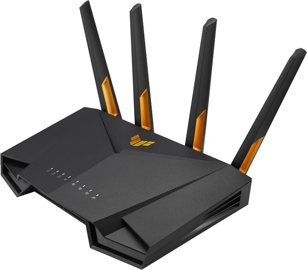 ASUS TUF Gaming AX3000 V2 Dual Band WiFi 6 Router with Mobile Tethering (Replacement of 4G 5G routers)2.5Gbps port, Mobile Game Mode, Free Internet Security, AI Mesh, Gear Accelerator, Adaptive QoS