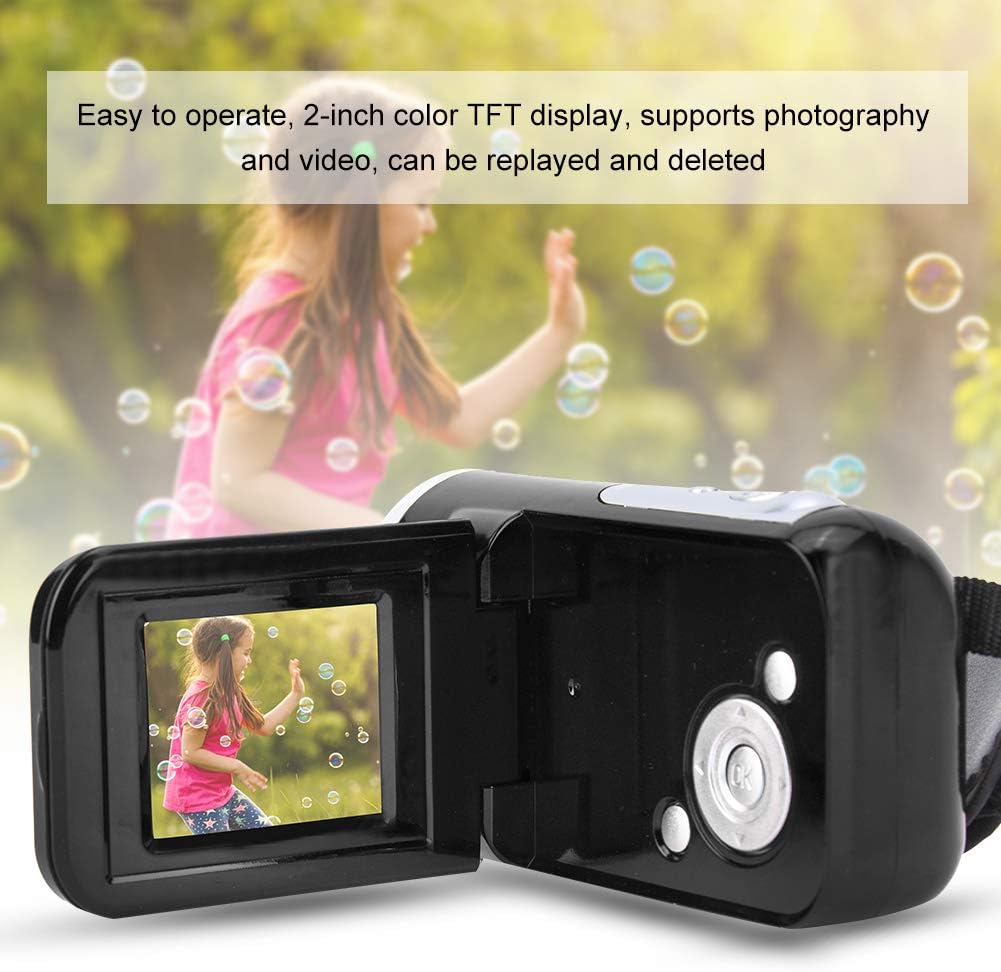 Deror Digital Camcorder Portable Children Kids 16X HD Digital Video Camera Camcorder with TFT LCD Sceen(Black)