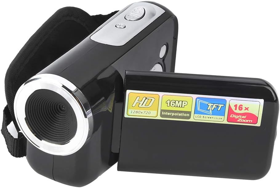 Deror Digital Camcorder Portable Children Kids 16X HD Digital Video Camera Camcorder with TFT LCD Sceen(Black)