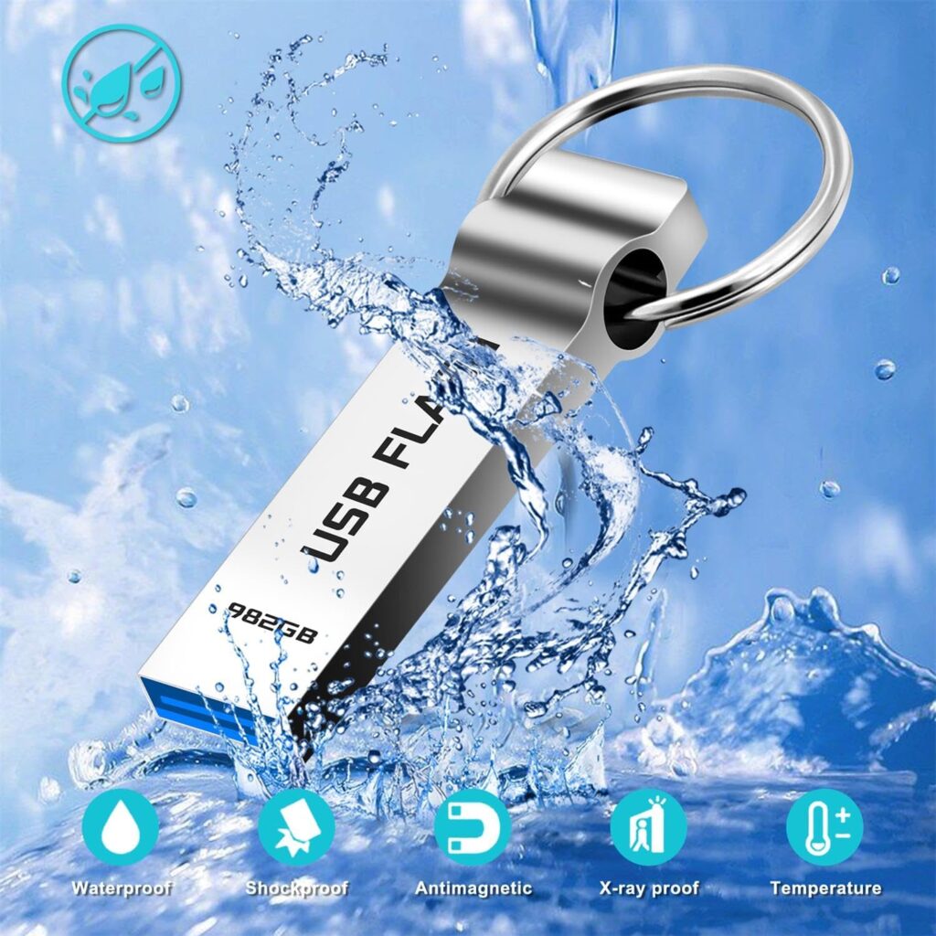 doykob USB Flash Drive 982GB High Speed USB 3.0 Memory Stick Waterproof USB Drive External Data Storage USB Stick Portable Pen Drive for Computer, Laptop, Tablets, PC, with Keychain (982gb)