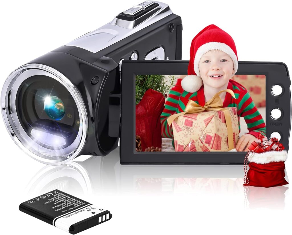 HG8162 Digital Video Camera, [Upgraded] 2.7K Camcorder, 2.7K Video /1080P FHD Video / 36MP Photo/Big Flip Screen / 270 Degree Rotatable Camcorder for Kids/Beginners/Children/Teenagers Gift