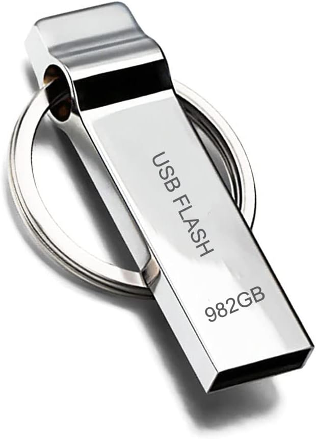 Memory Stick 982GB USB 3.0 USB Flash Drive 982GB Waterproof USB Stick Metal USB Drive with Keychain for PC/Laptop/Computer Data Storage