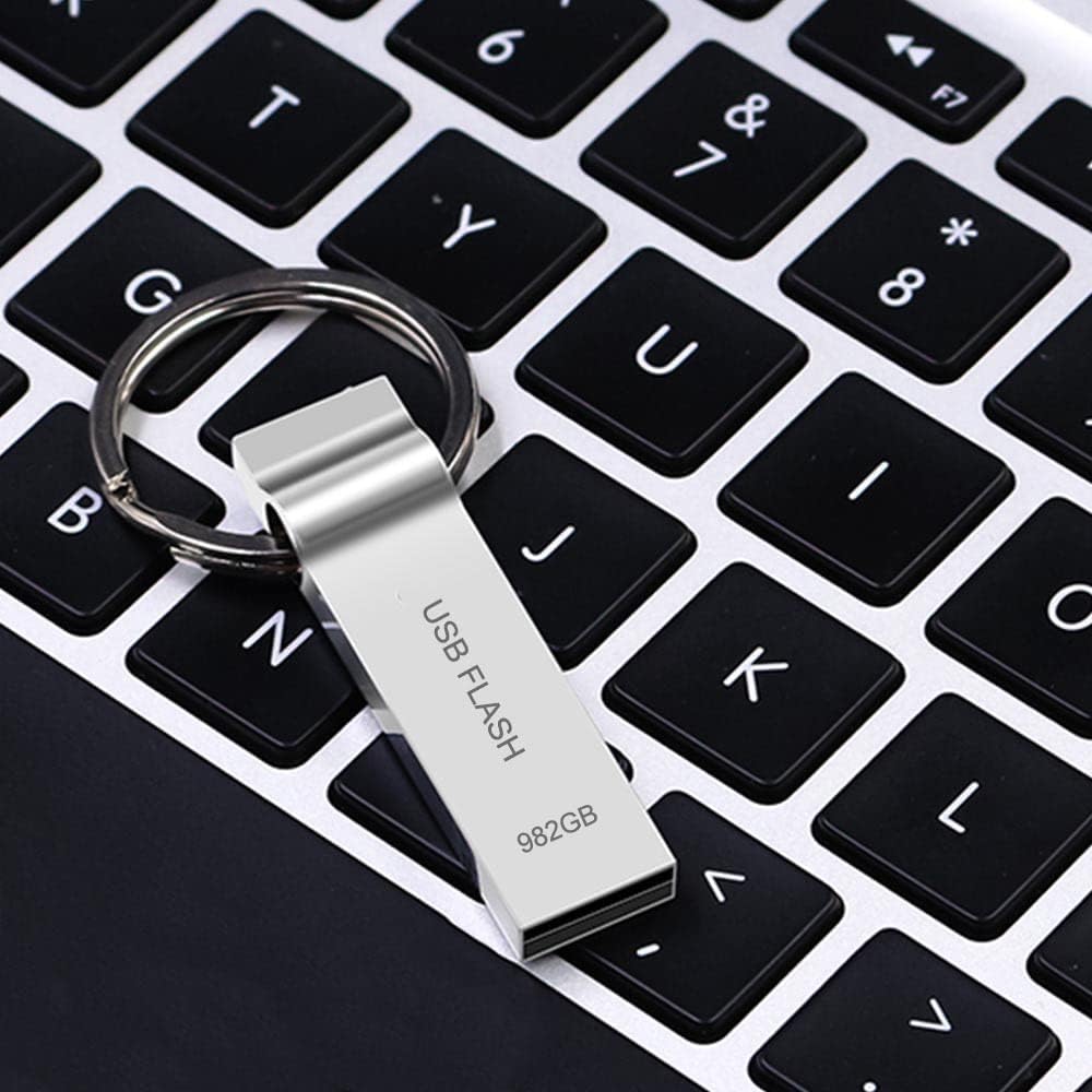 Memory Stick 982GB USB 3.0 USB Flash Drive 982GB Waterproof USB Stick Metal USB Drive with Keychain for PC/Laptop/Computer Data Storage