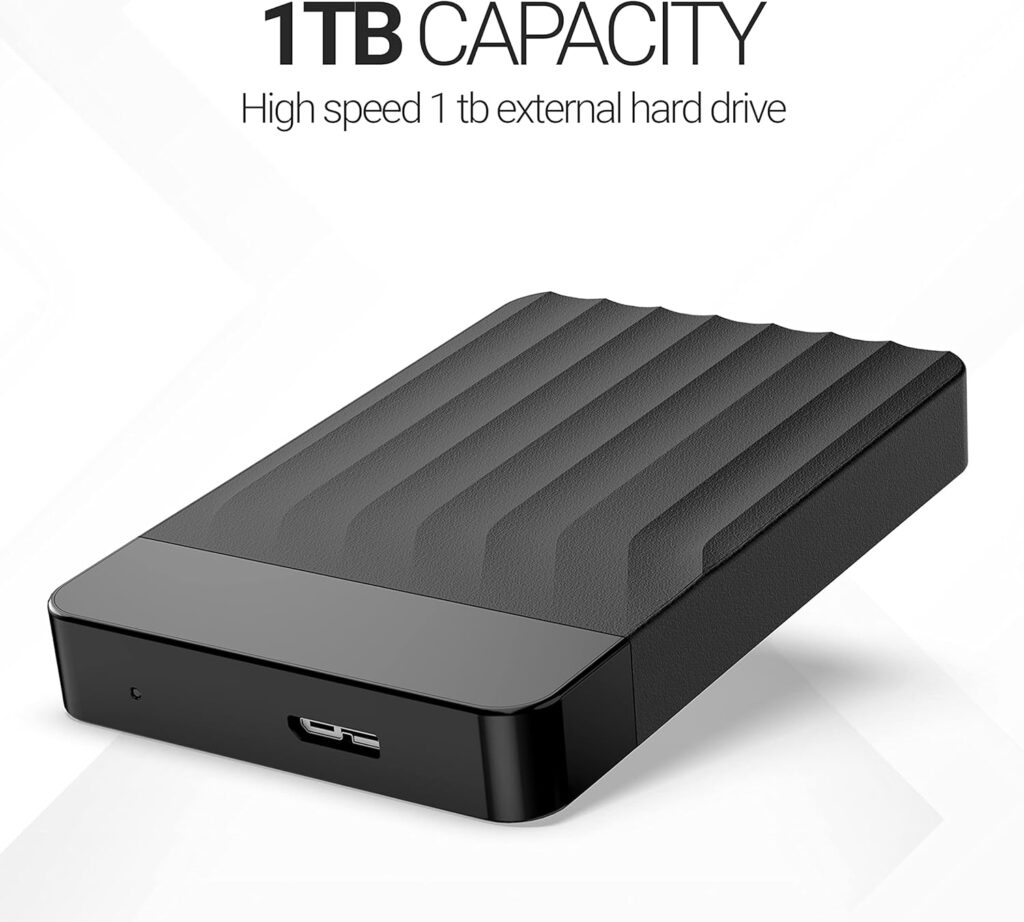 Meyritech 1TB USB 3.0 Hard Drive for Portable External Data Storage, Macbook, iMacs, PCs, Laptops, Xbox One PS4 Consoles (Capacity, 1TB)