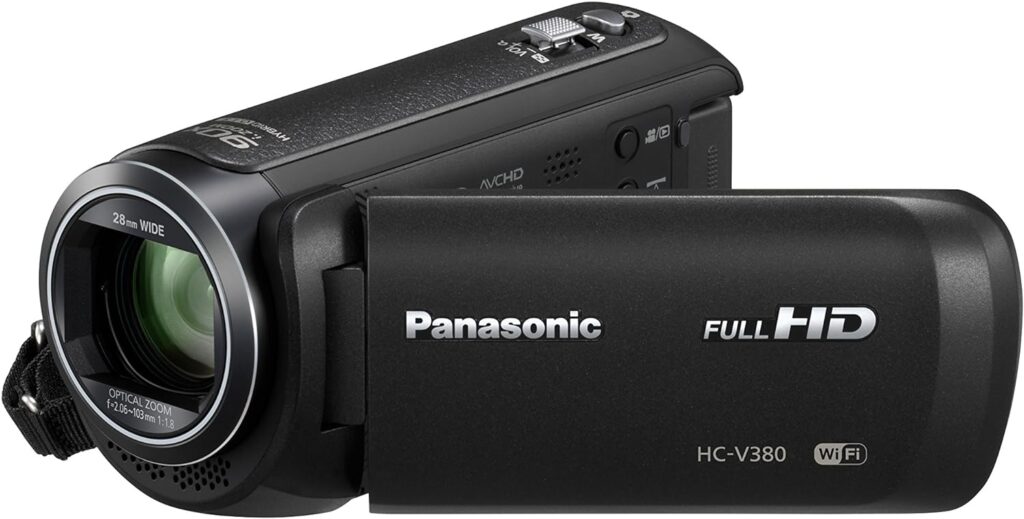 Panasonic HC-V380EB-K Full-HD Handheld Video Camera with 50x Optical Zoom - Black