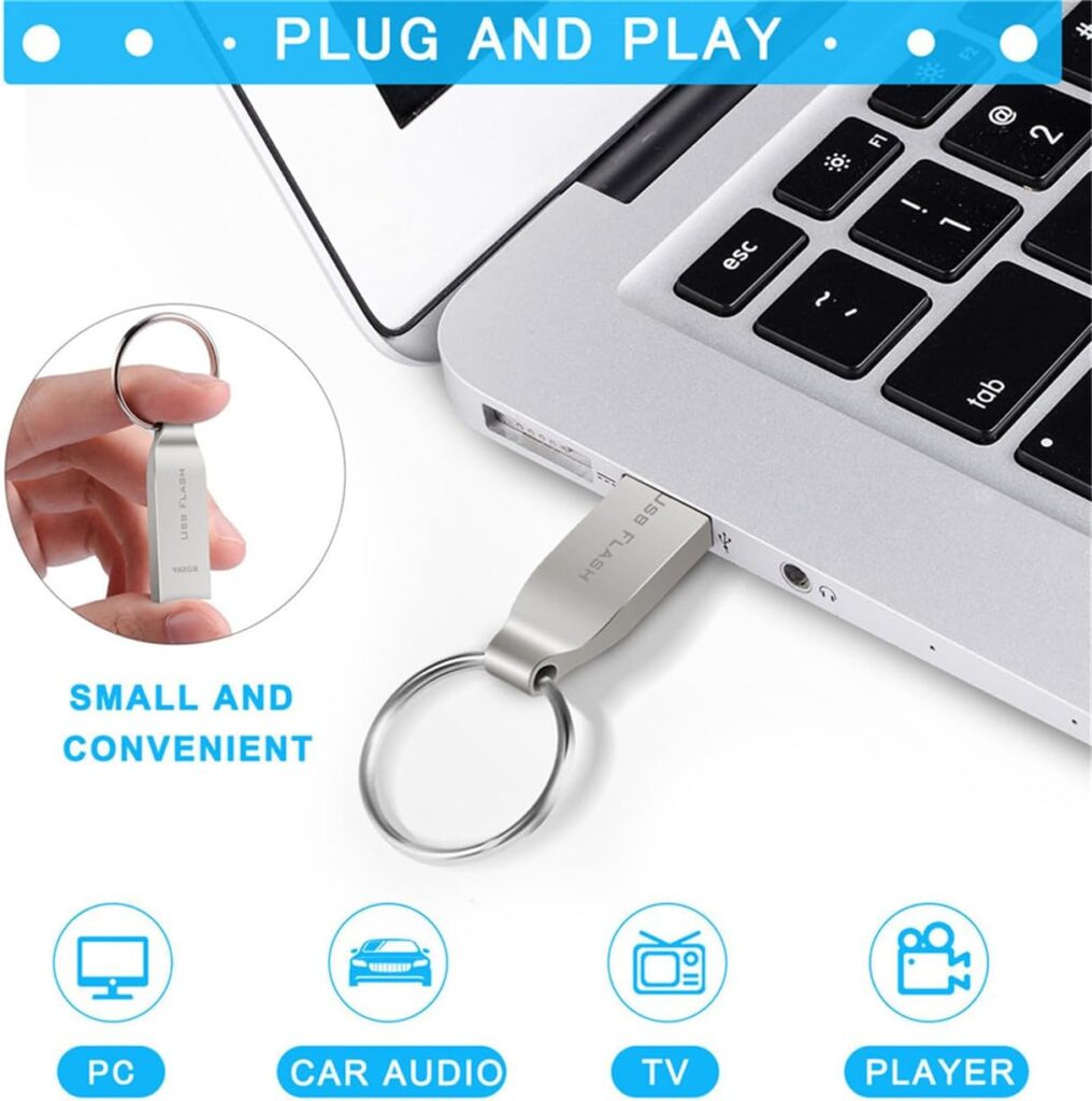 phildant USB Memory Stick 982GB Waterproof USB Stick 982GB USB 3.0 High Speed Memory Stick Metal USB Flash Drive with Keychain for PC/Computer/Laptop External Data Storage