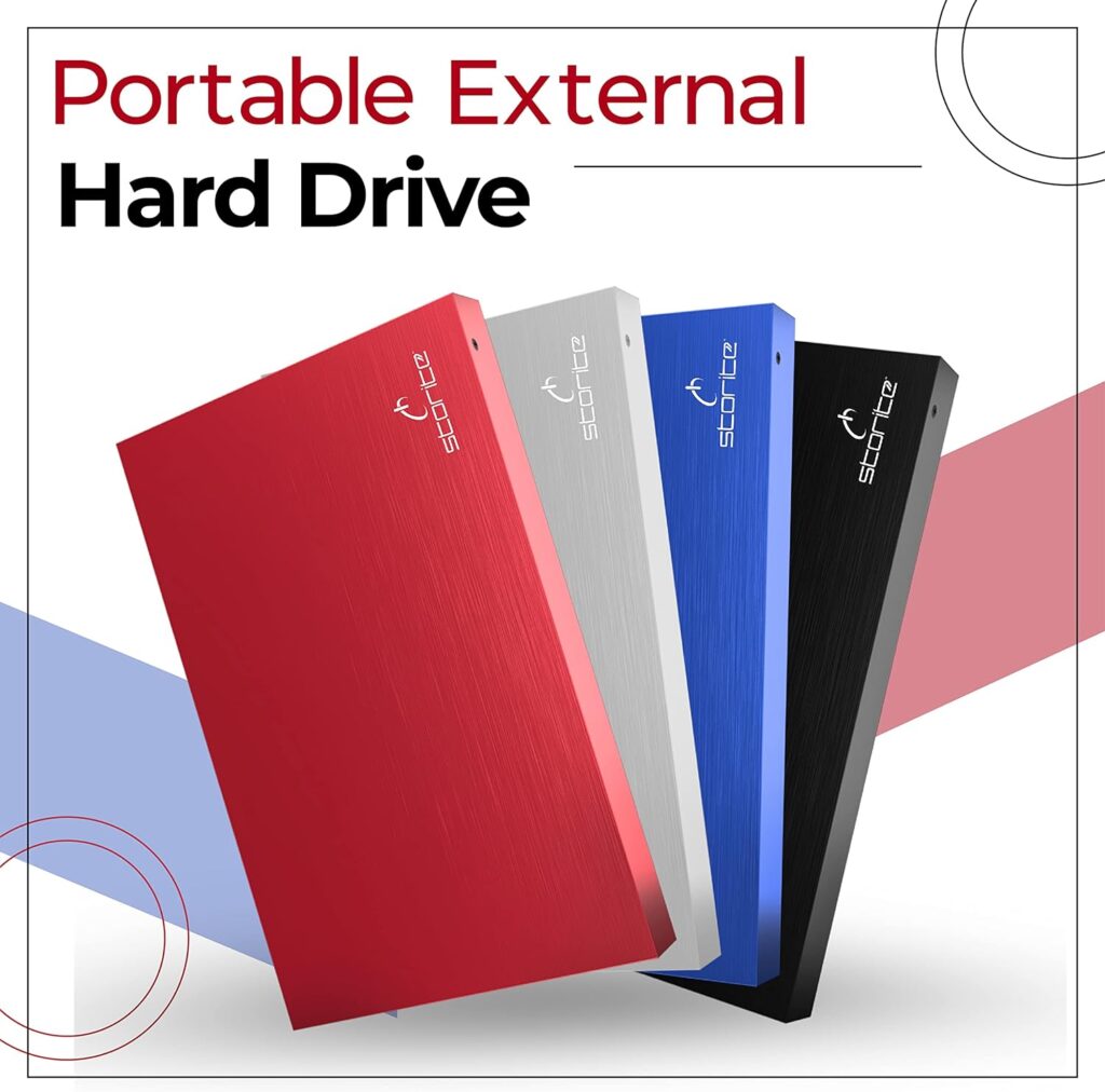 Storite F32 2.5” Ultra Slim Portable External Hard Drive USB 2.0 with 320GB Memory Expansion HDD Backup Storage, Fast Data Transfer, Hard Disk Compatible with MAC/PC/Laptop/Desktop/Chromebook (Blue)